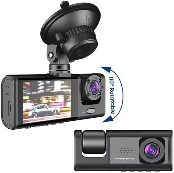 3 Channel Dash Cam for Car Camera Video Recorder - Image 3