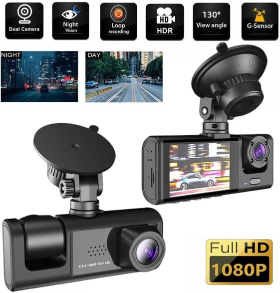 3 Channel Dash Cam for Car Camera Video Recorder - Image 2