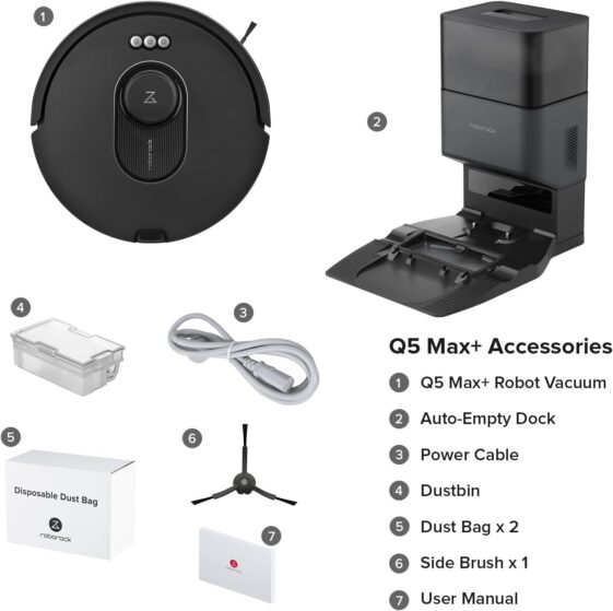 roborock Q5 Max+ Robot Vacuum with Self-Empty Dock - Image 2