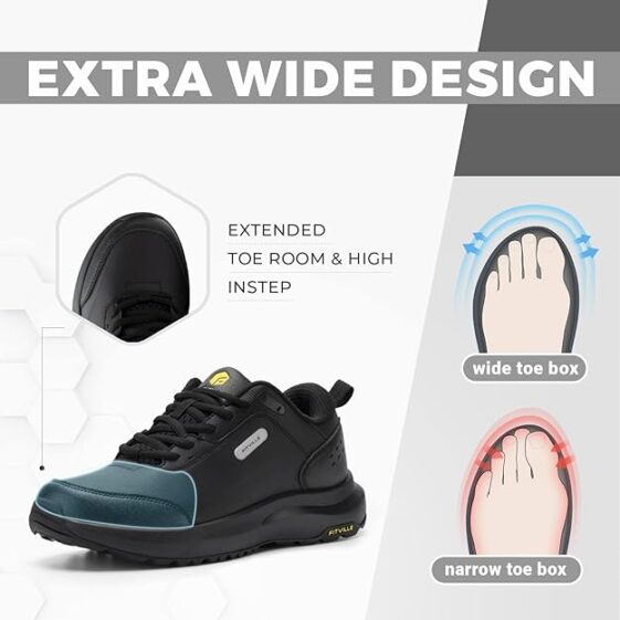 FitVille Men's Extra Wide Hiking Shoes - Image 5
