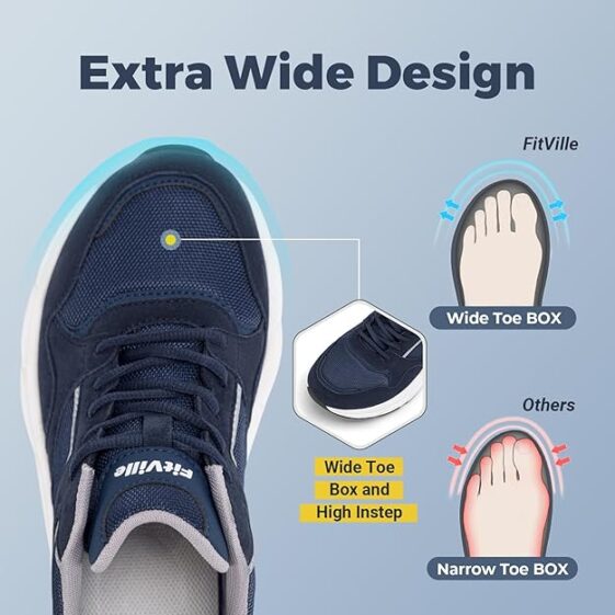 FitVille Extra Wide Walking Shoes Men - Image 4