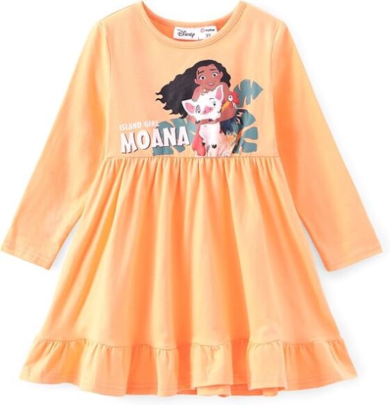 Disney Princess Aurora Cinderella Moana Ariel Toddler Girl Dress