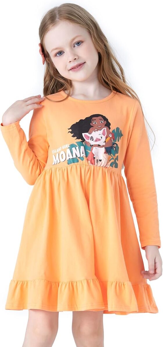 Disney Princess Aurora Cinderella Moana Ariel Toddler Girl Dress - Image 5