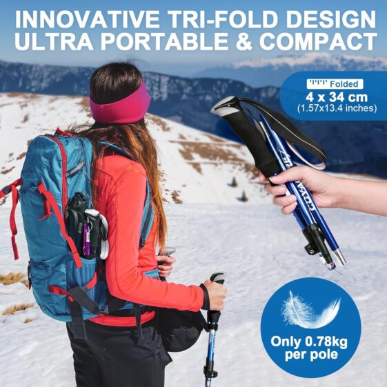 Covacure Trekking Poles Collapsible Hiking Poles - Image 5