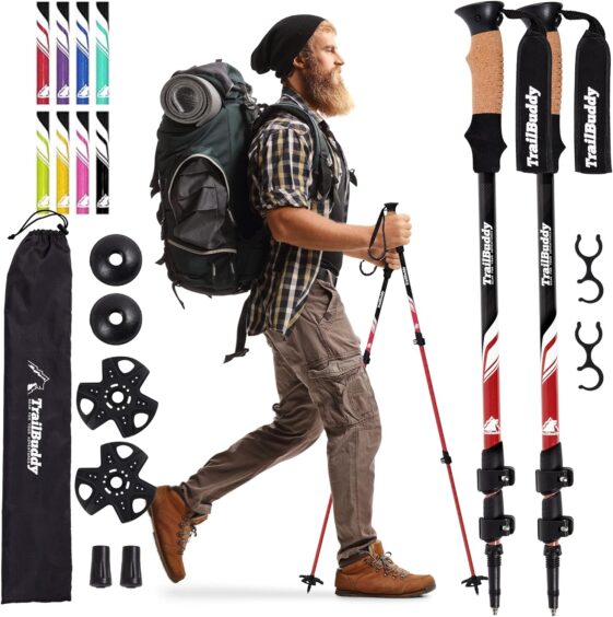 TrailBuddy Trekking Poles - Lightweight,