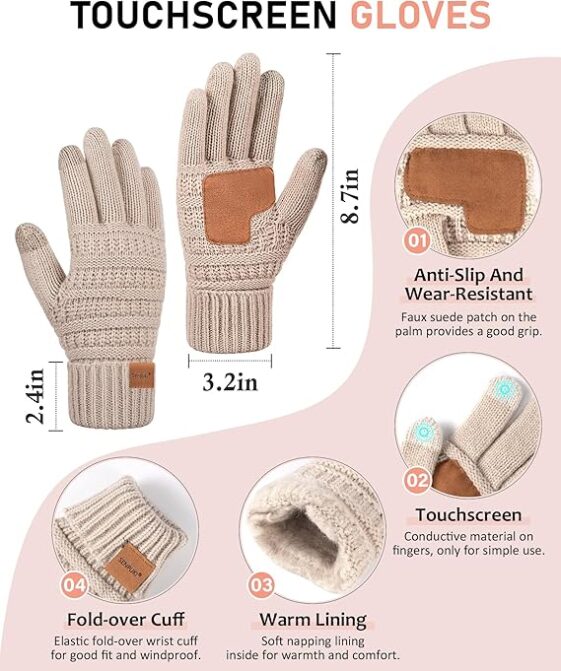 Womens Winter Beanie Hat Scarf Gloves Headband Set - Image 2