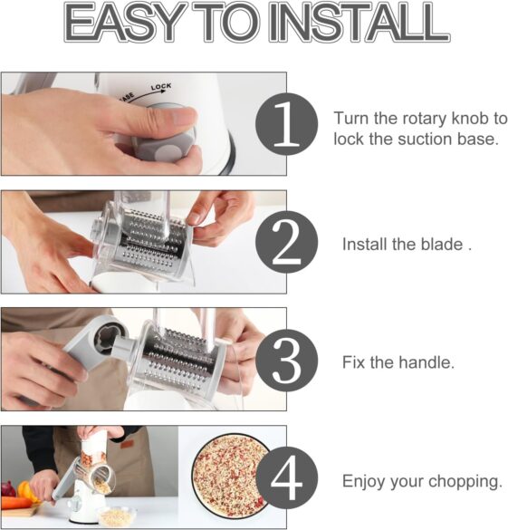 Ourokhome Rotary Cheese Grater Hand Crank - Image 2