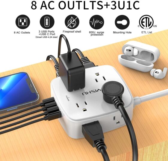 6 Ft Surge Protector Power Strip - Image 2