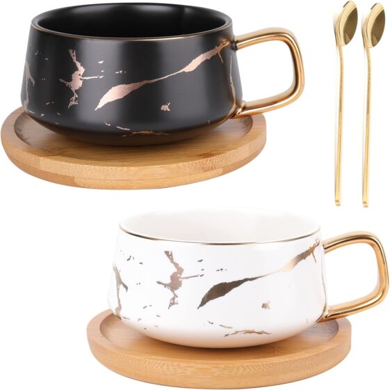 Peohud 2 Pack Ceramic Tea Coffee Cup