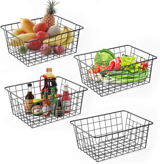 Wire Baskets for Organizing Household 4 Pack