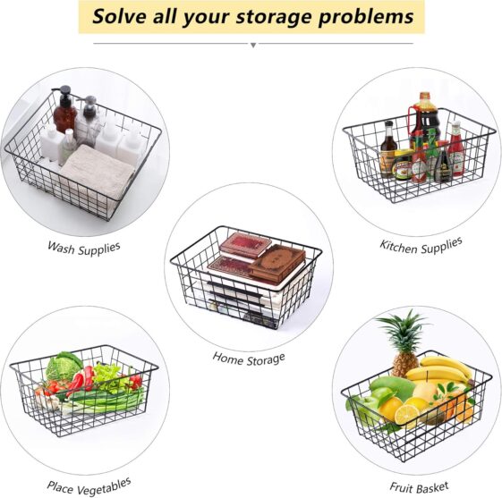 Wire Baskets for Organizing Household 4 Pack - Image 2