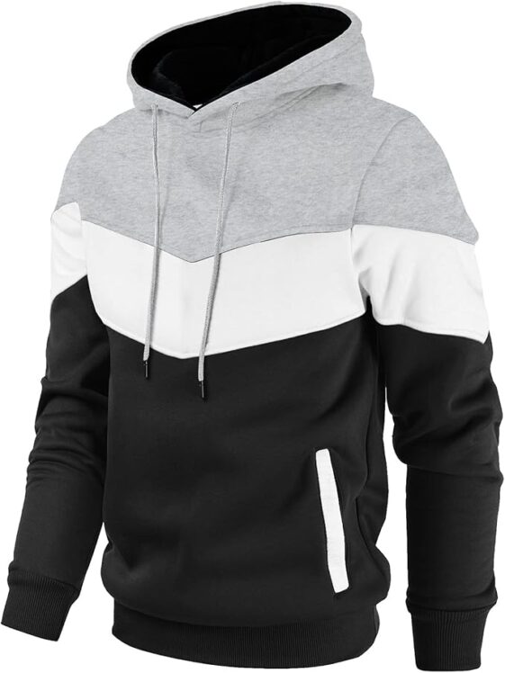 Gesean Men's Novelty Color Block