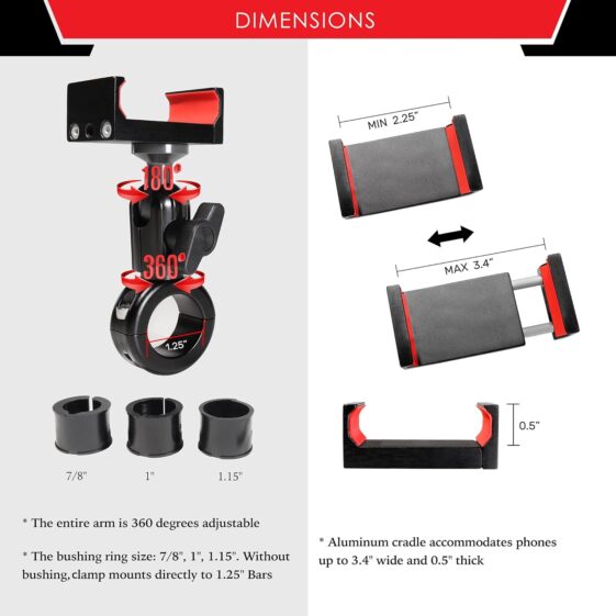 Aluminum Bike Motorcycle Mount for iPhone Android Phone - Image 2