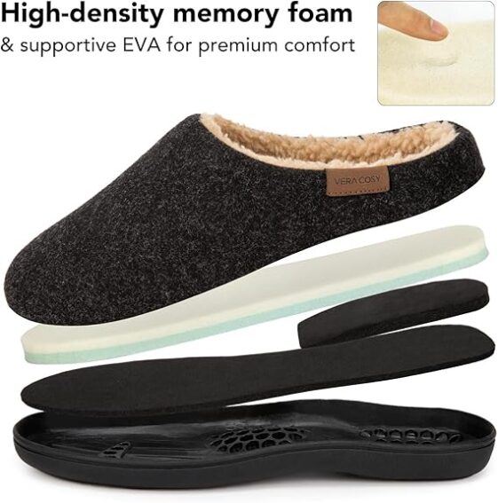 VeraCosy Men's Wool Felt Slippers - Image 3