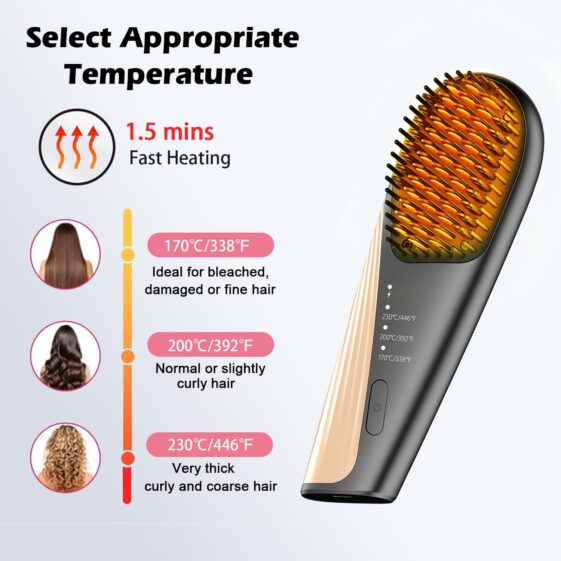 Cordless Hair Straightener Brush