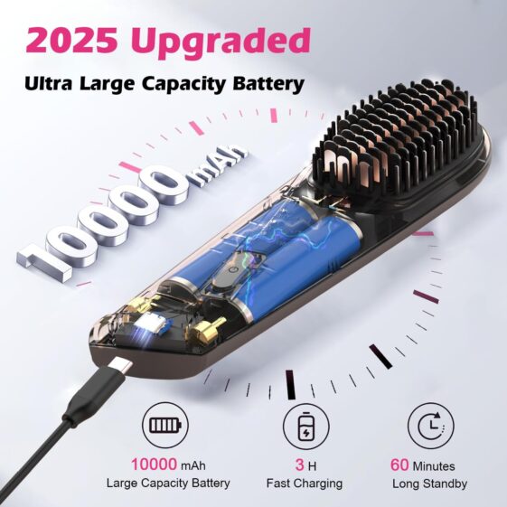 Cordless Hair Straightener Brush - Image 3