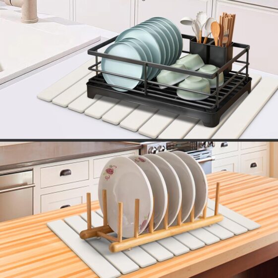 Large Stone Dish Drying Mat for Kitchen Counter - Image 4